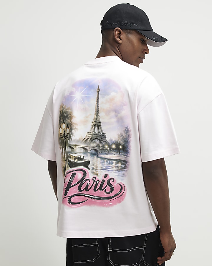 Pink Cotton Paris Scene T-Shirt