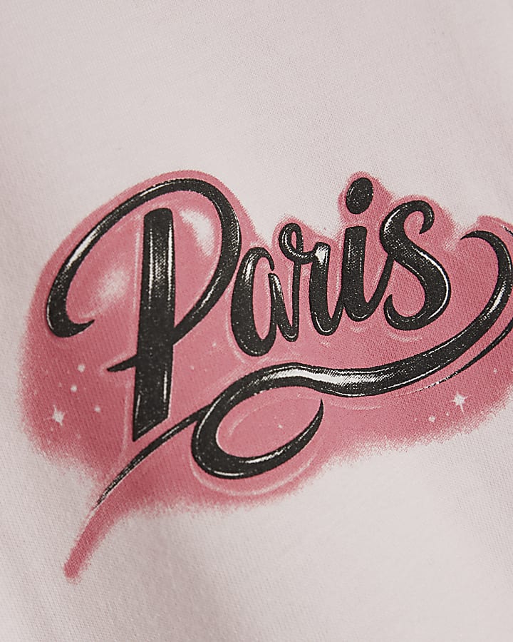 Pink Cotton Paris Scene T-Shirt