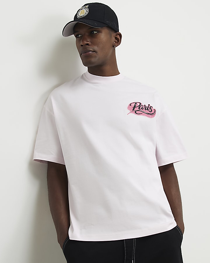 Pink Cotton Paris Scene T-Shirt