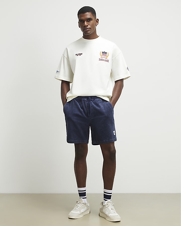 White Cotton Diamond League T-Shirt