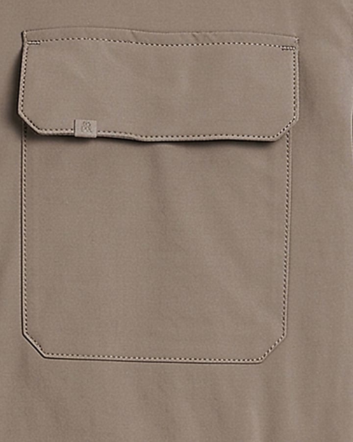 Beige Muscle Fit Defined Shacket