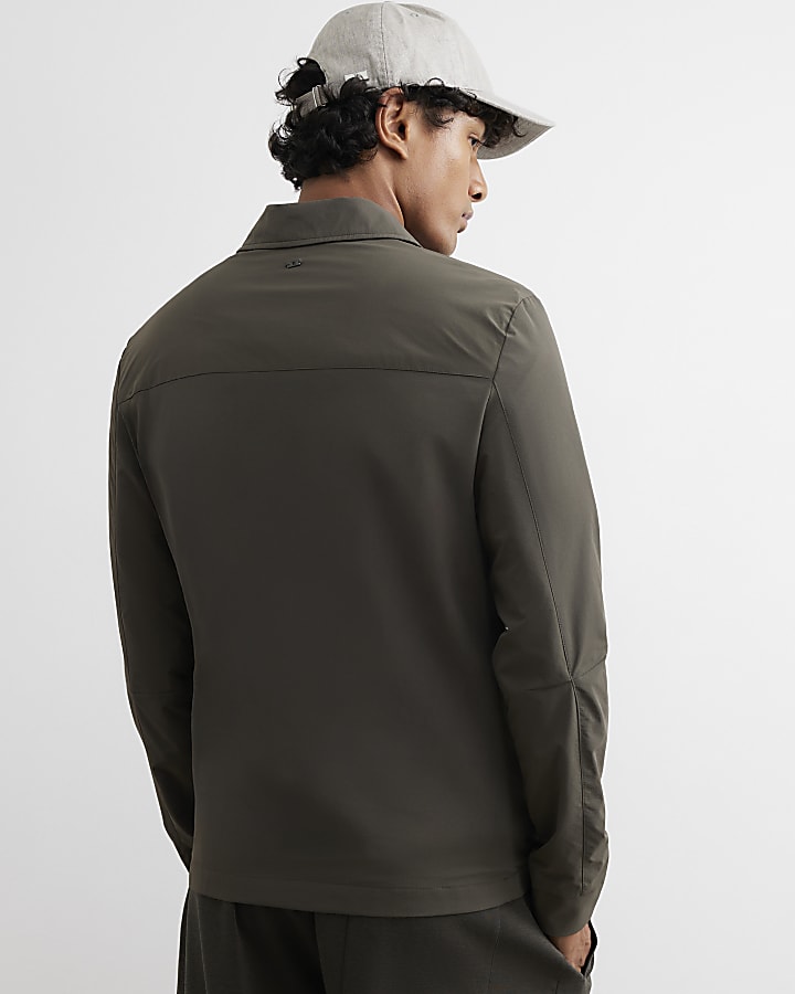 Green Muscle Fit Defined Shacket