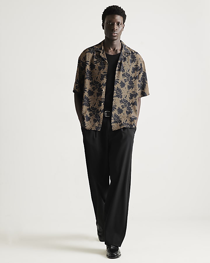 Brown RI Studio Floral Check Shirt