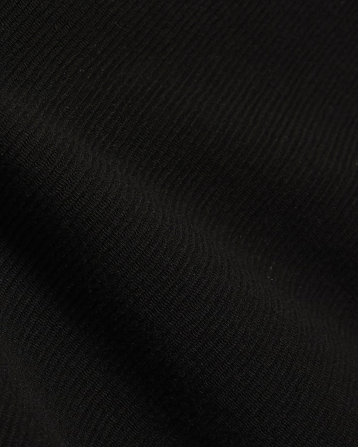 Black Regular Fit Cotton Henley Neck T-Shirt