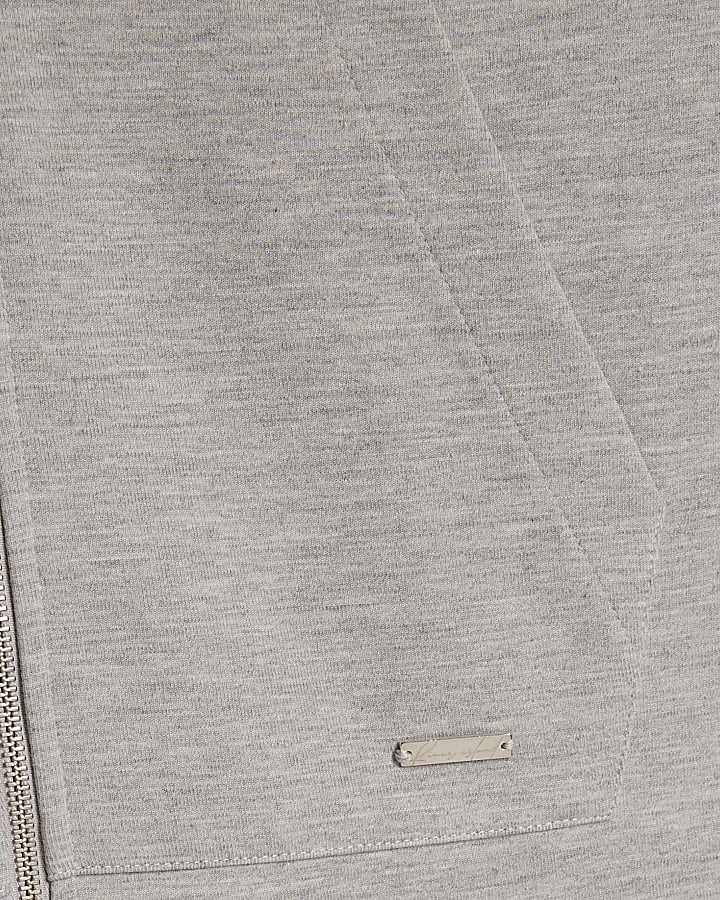 Grey Premium Oversized Fit Zipped Hoodie