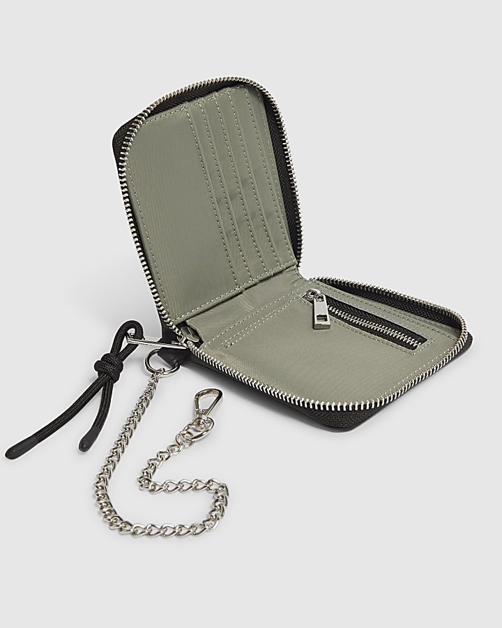 Black Rubberised Wallet Chain