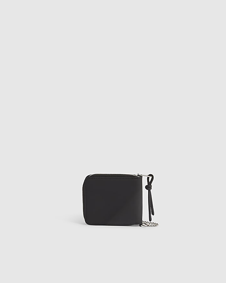 Black Rubberised Wallet Chain