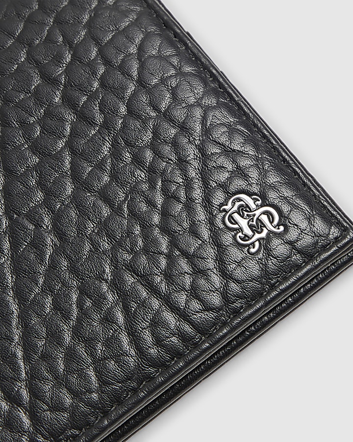 Black Oversized Faux Leather Wallet