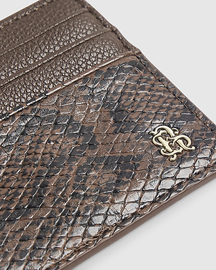 Brown Snake Print Card Holder