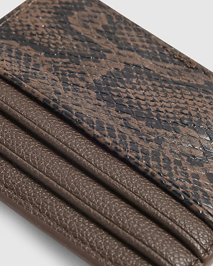 Brown Snake Print Card Holder