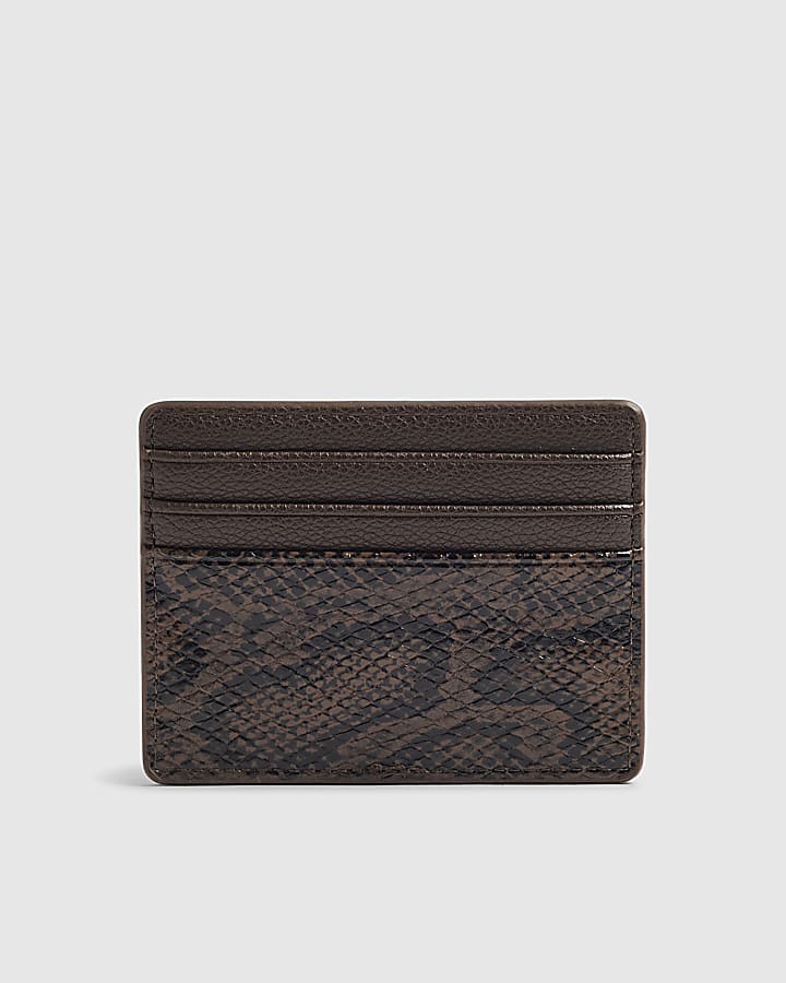 Brown Snake Print Card Holder