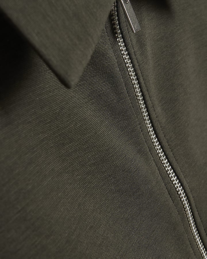 Green Slim Fit Long Sleeve Shacket