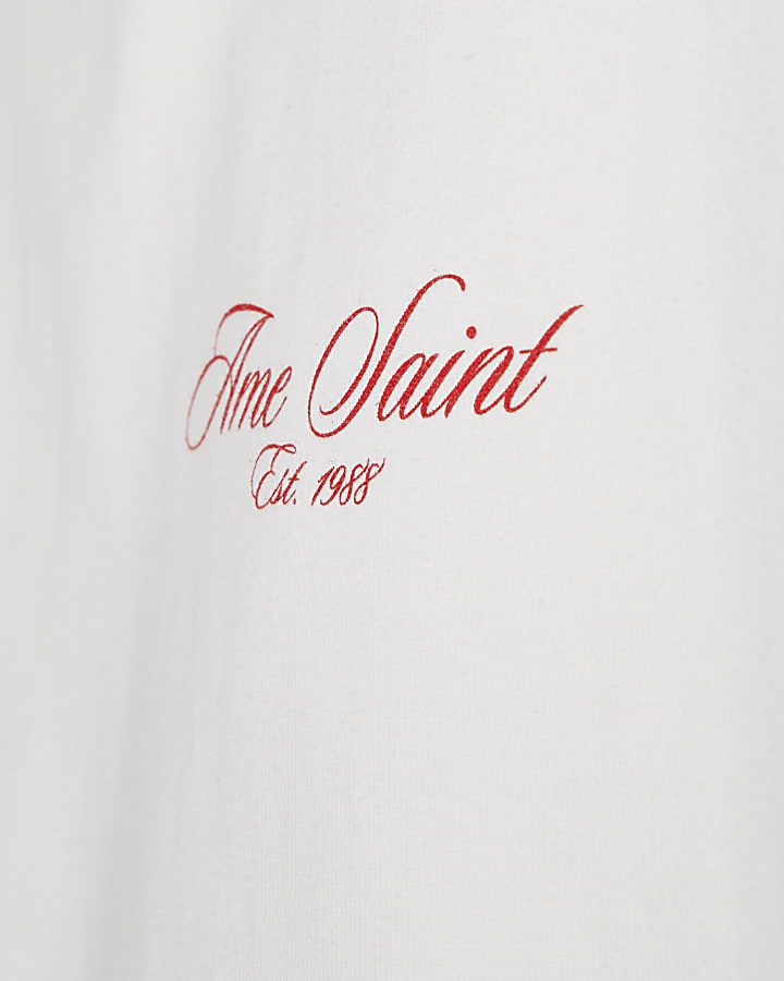 White Oversized Fit Champagne Bucket T-Shirt
