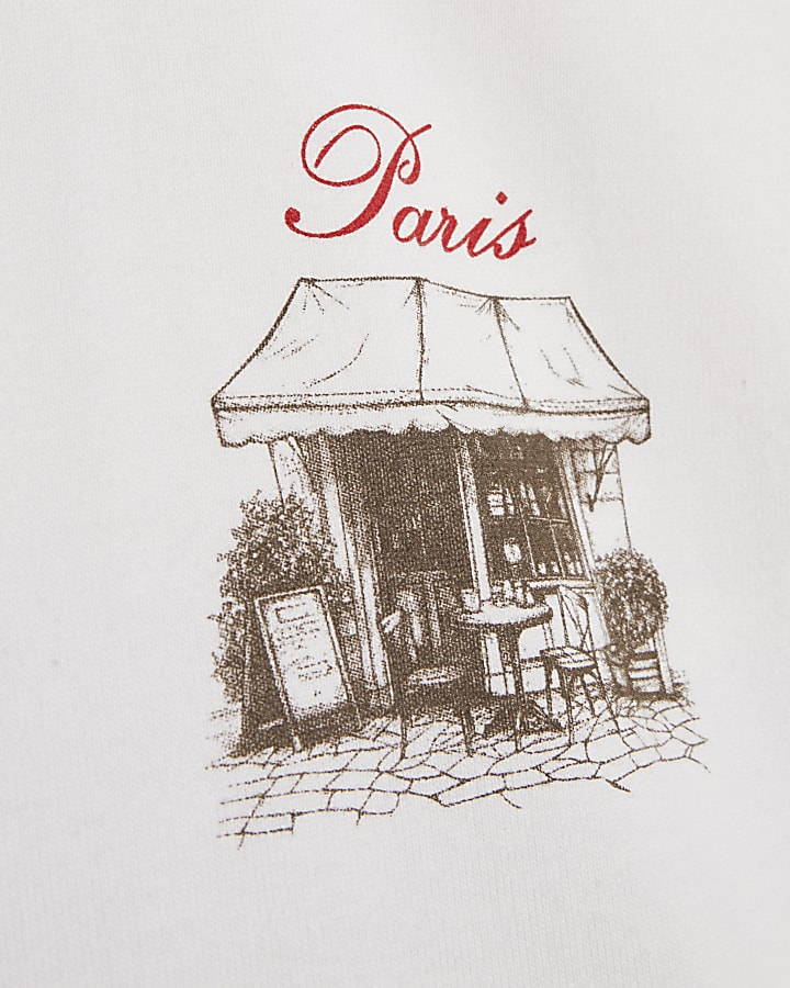 White Oversized Fit Cafe Rivere T-Shirt