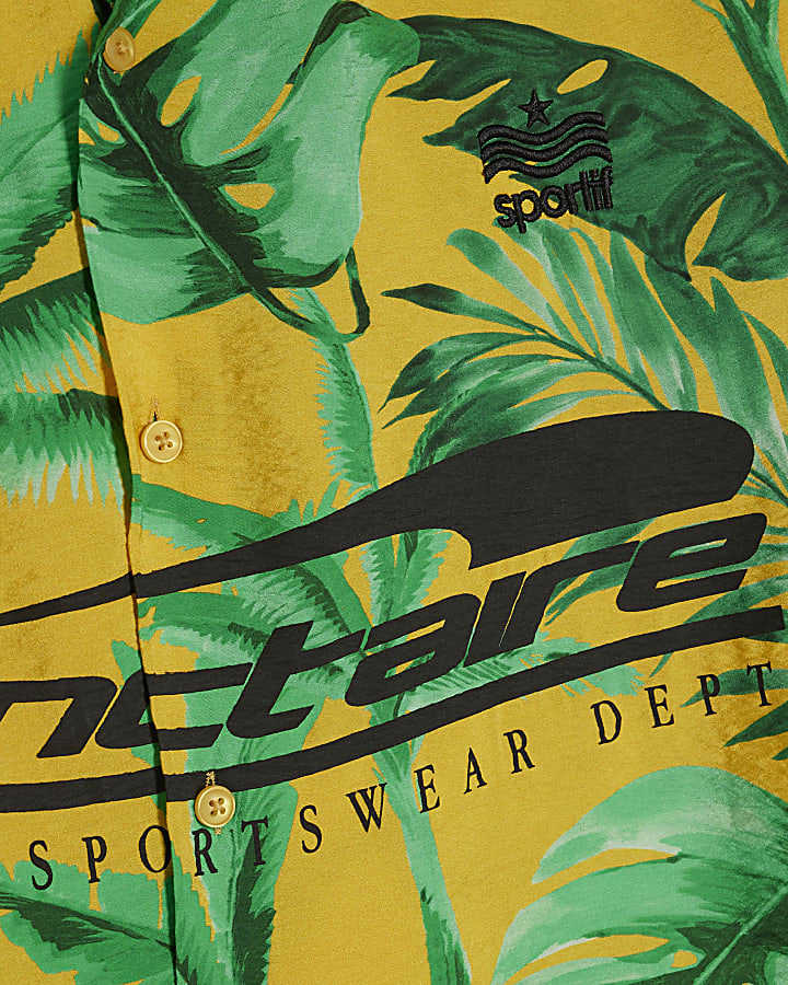 Yellow Short Sleeve Hawaiian Football Shirt