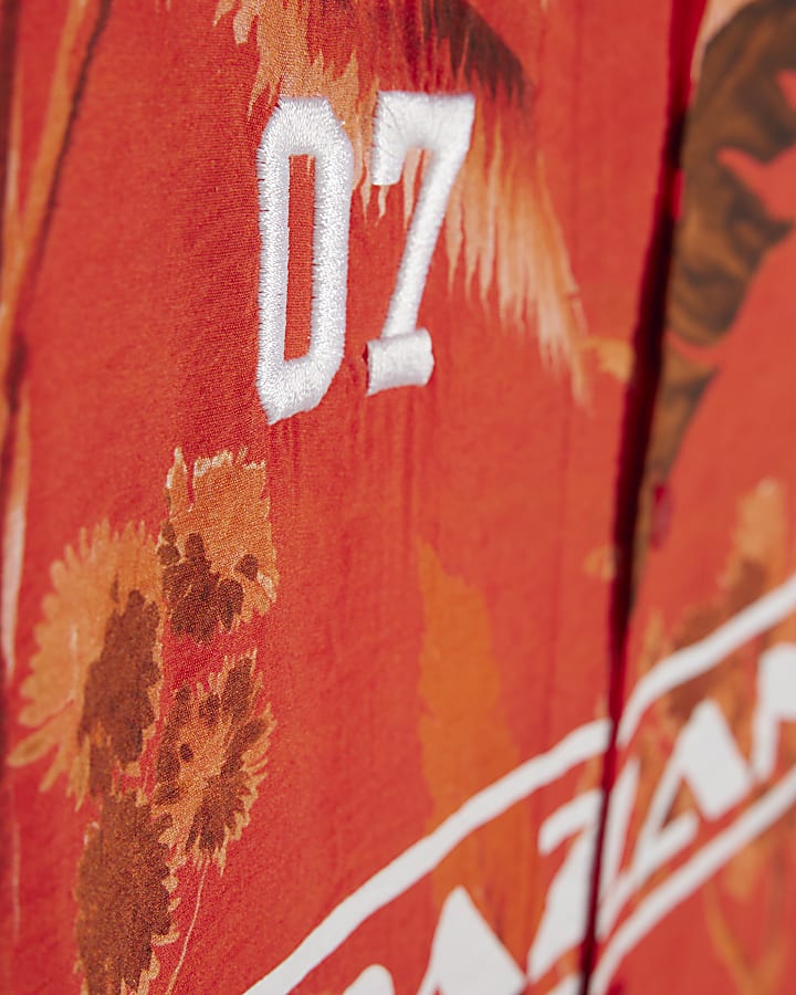 Red Hawaiian Football Shirt