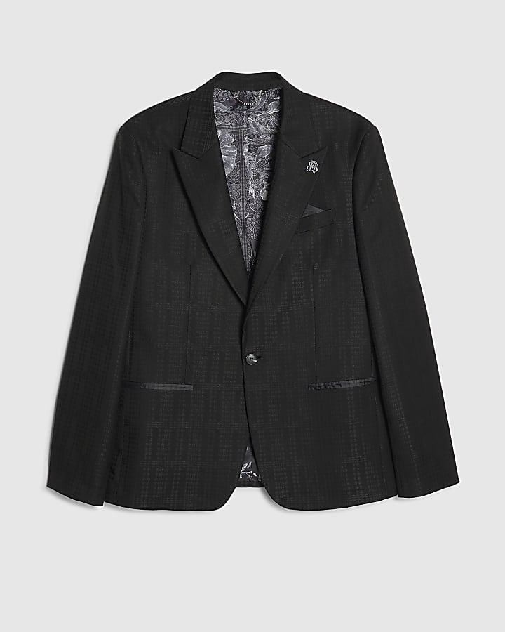 Black Check Suit Jacket