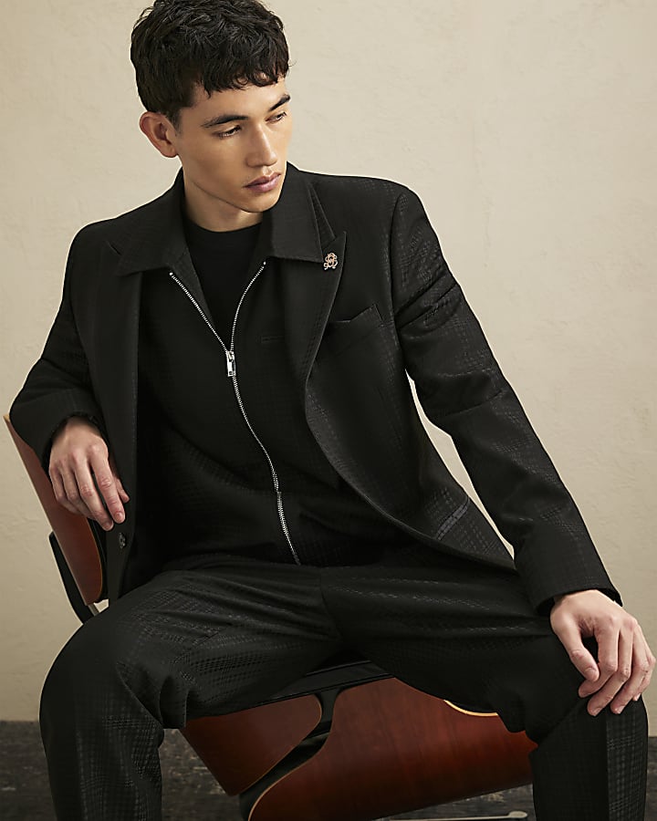 Black Check Suit Jacket