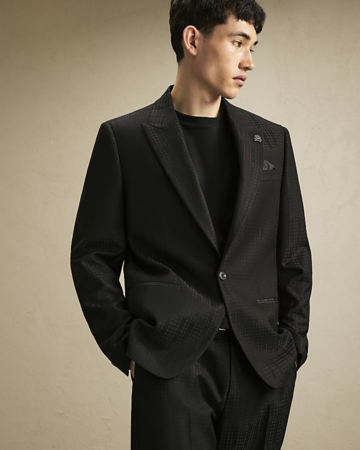 Black Check Suit Jacket