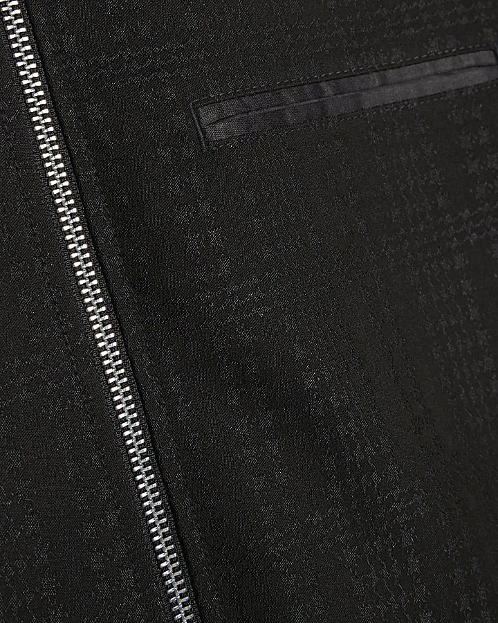 Black Check Harrington Jacket