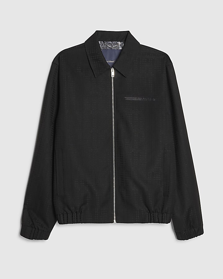 Black Check Harrington Jacket