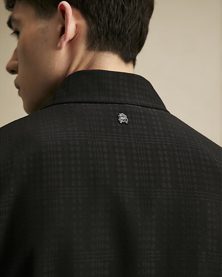 Black Check Harrington Jacket