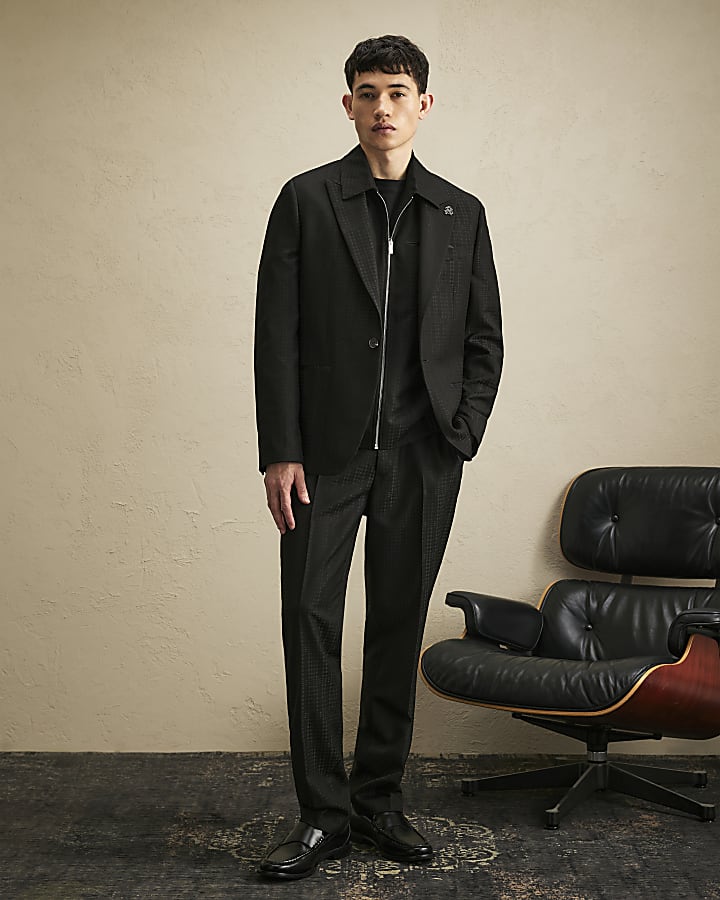 Black Check Harrington Jacket