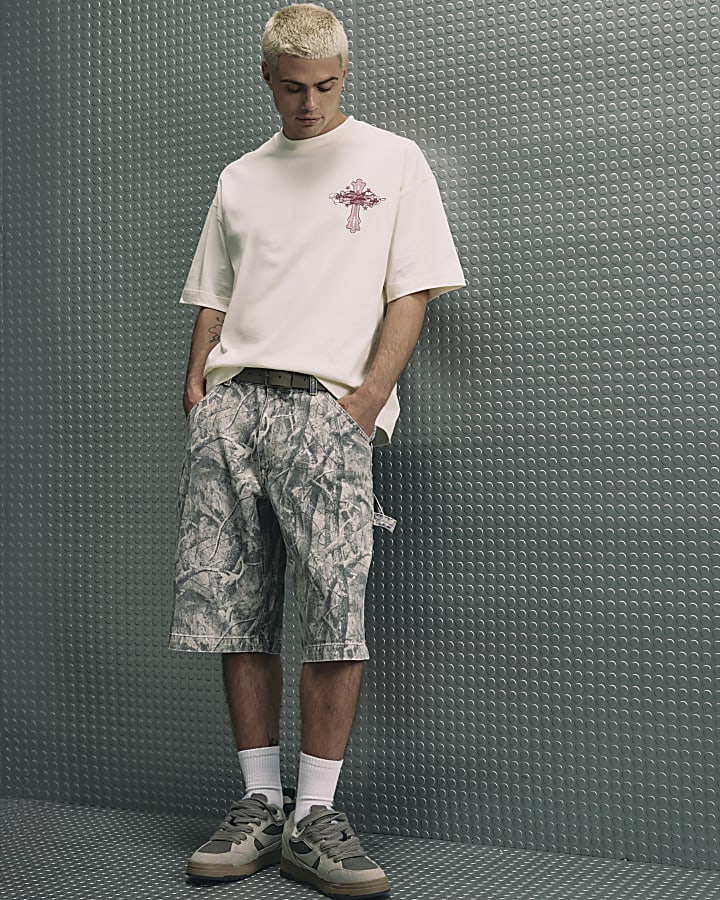 Cream Cotton Ame Saint Cross T-Shirt