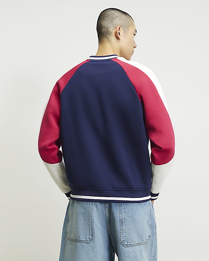 Navy 36S Sports Colour Block Sweatshirt