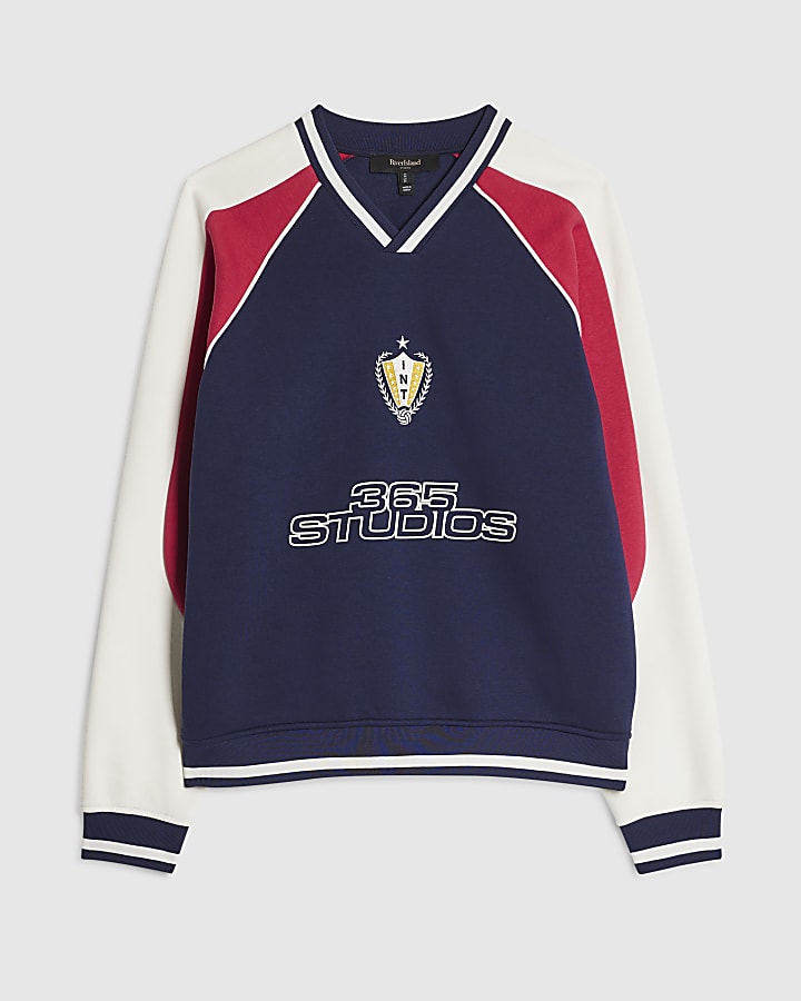 Navy 36S Sports Colour Block Sweatshirt