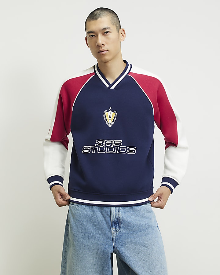 Navy 36S Sports Colour Block Sweatshirt