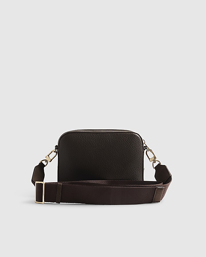 Brown Faux Suede Camera Bag