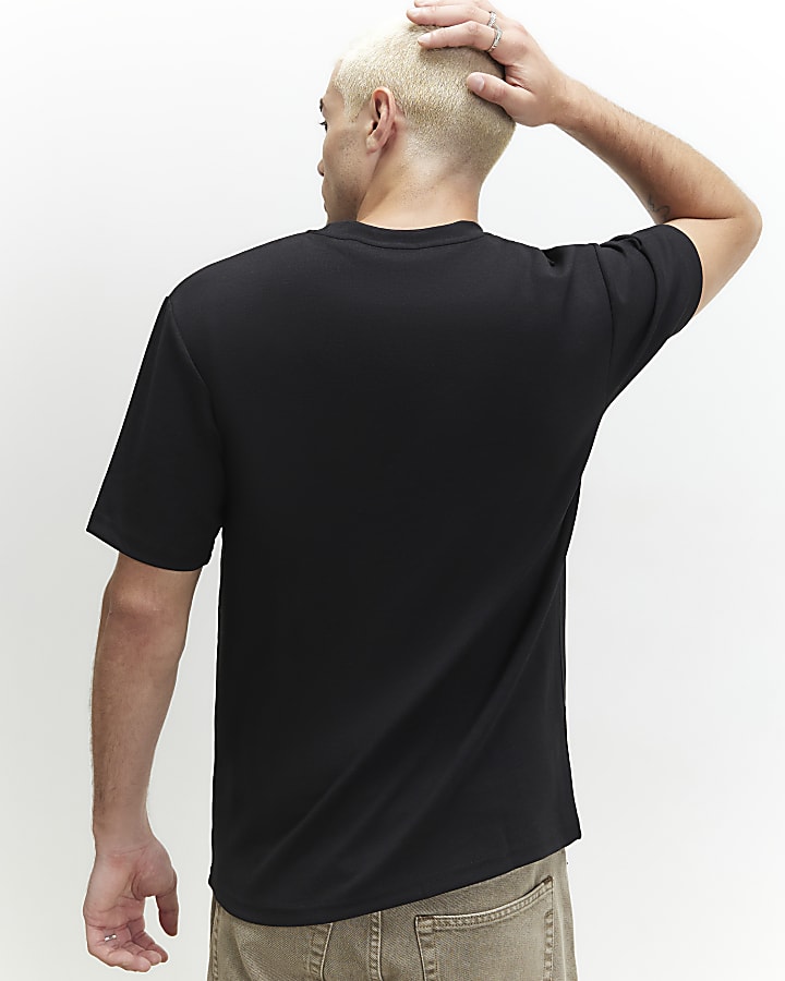 Black Slim Fit  Short Sleeve T-Shirt