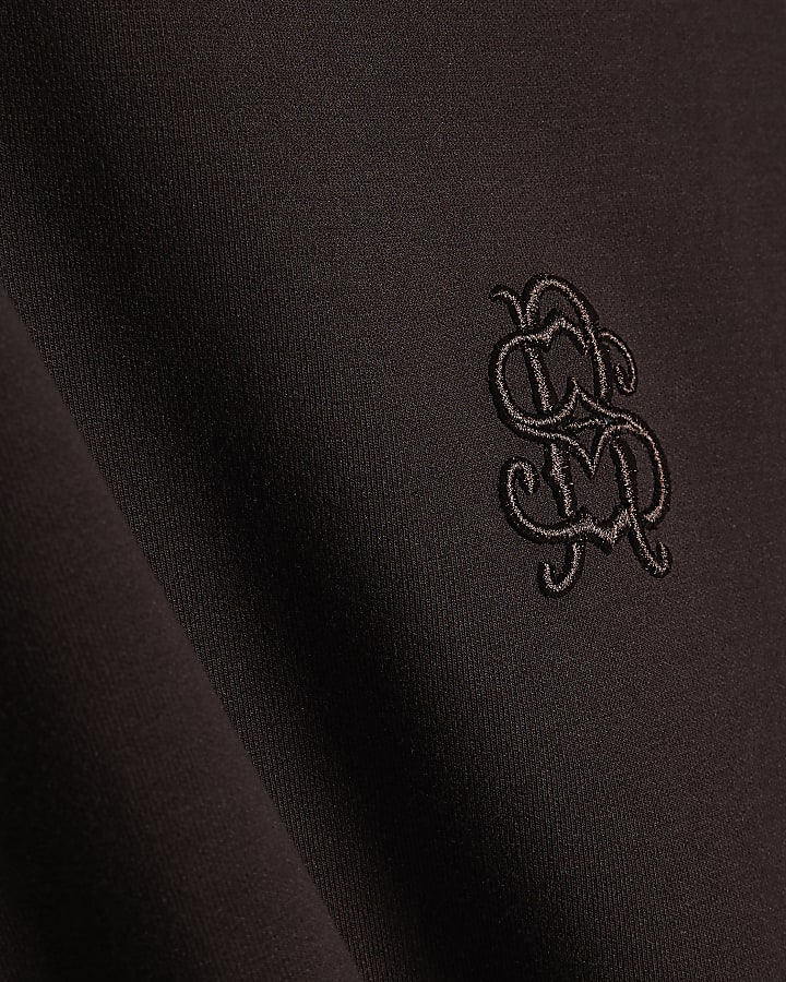 Burgundy Slim Fit Cotton Embroidered T-Shirt