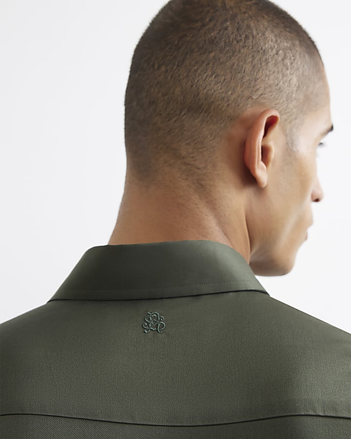 Green Slim Fit Twill Shirt