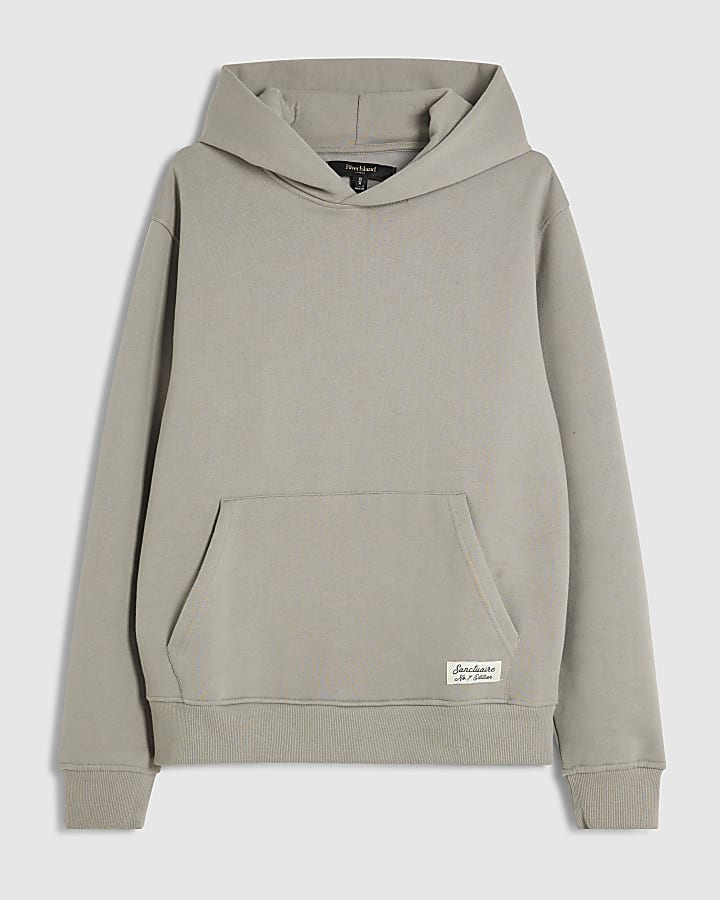 Grey Regular Fit Cotton Blend Hoodie