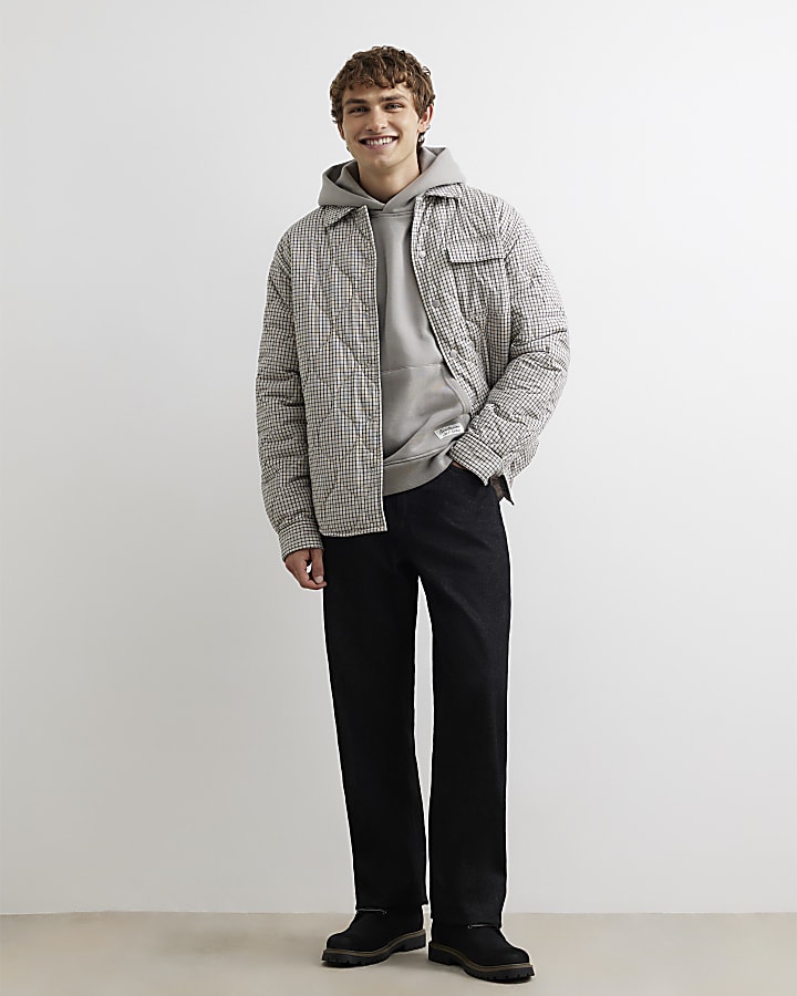 Grey Regular Fit Cotton Blend Hoodie