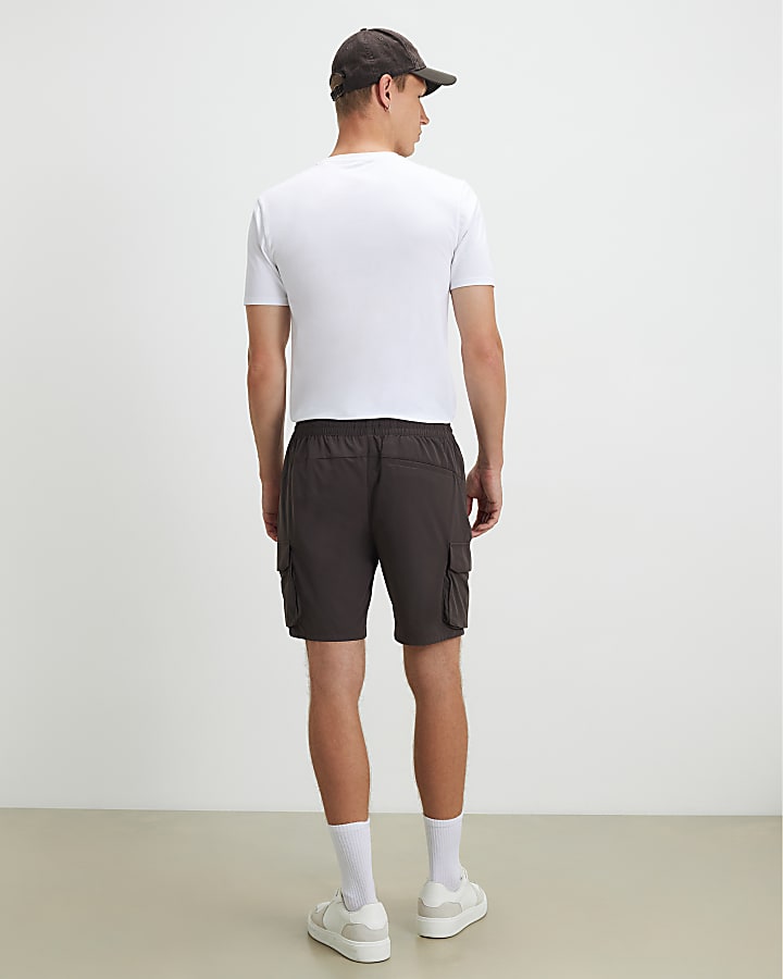 Brown Skinny Fit Cargo Shorts