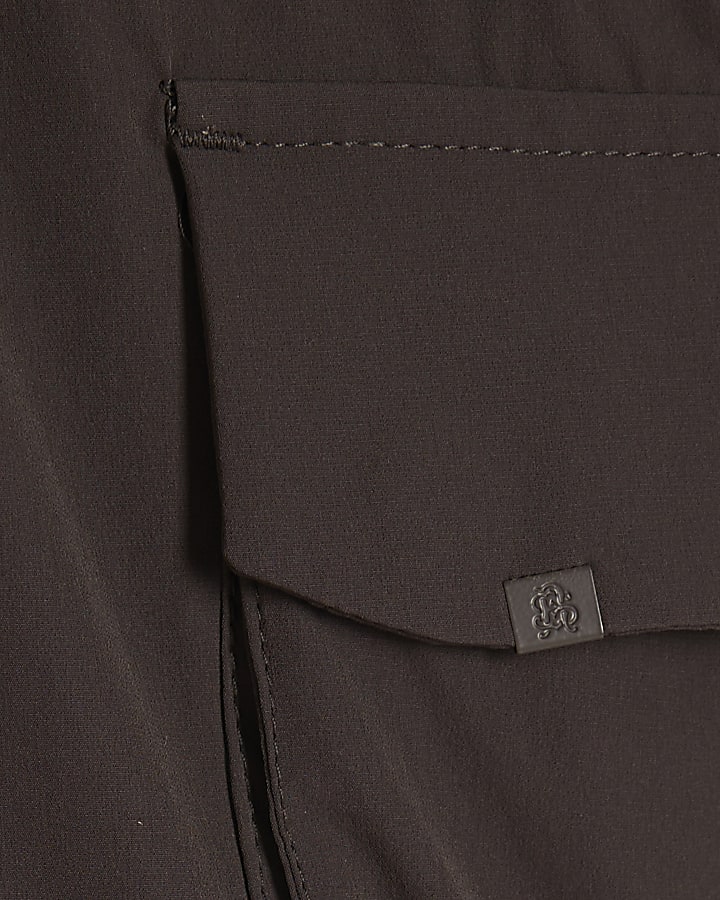 Brown Skinny Fit Cargo Shorts