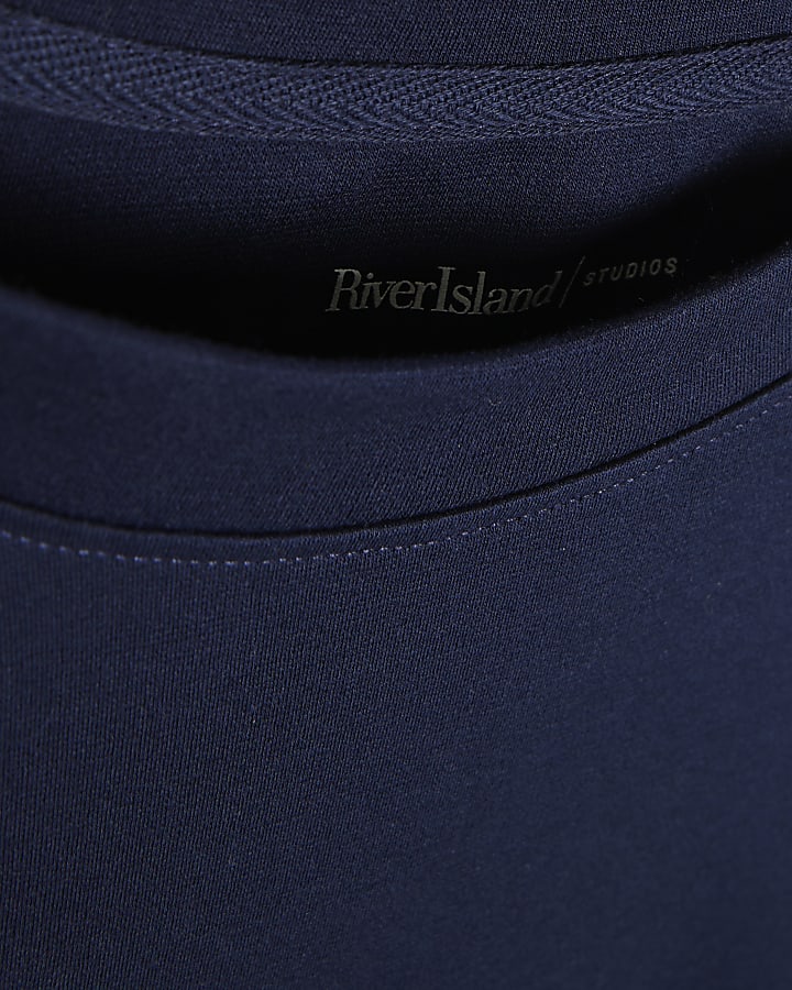 Navy Regular Fit Cotton  Interlock T-Shirt