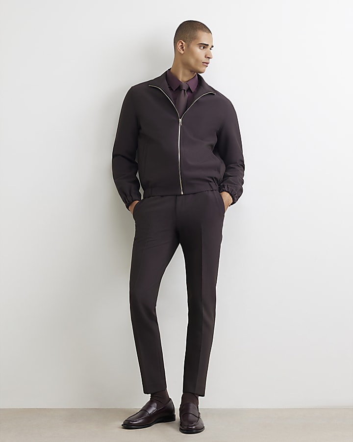 Burgundy Slim Fit Twill Shirt