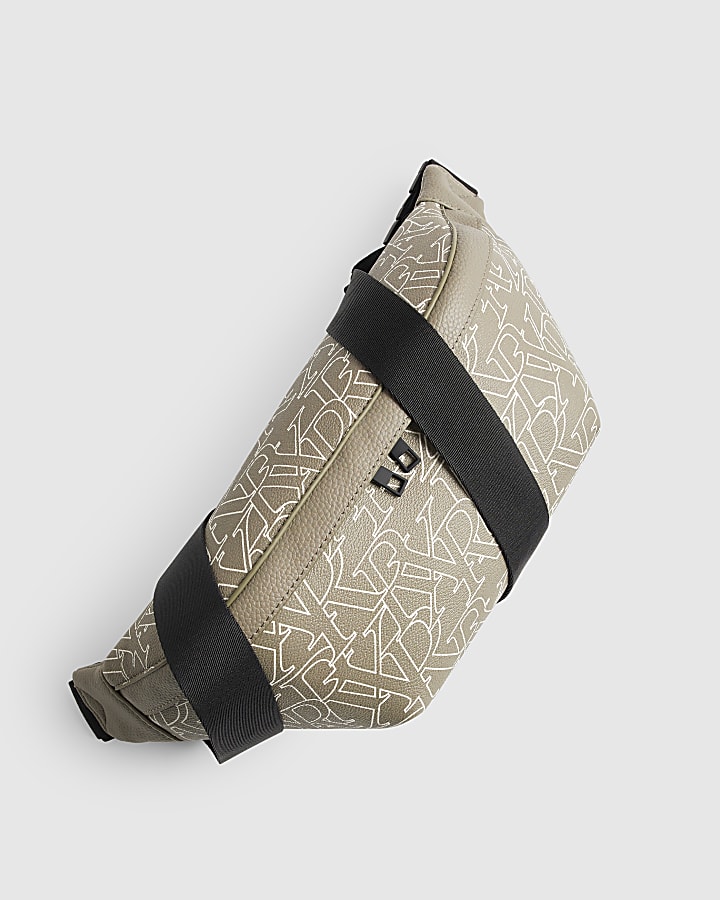 Green Monogram Print Bum Bag