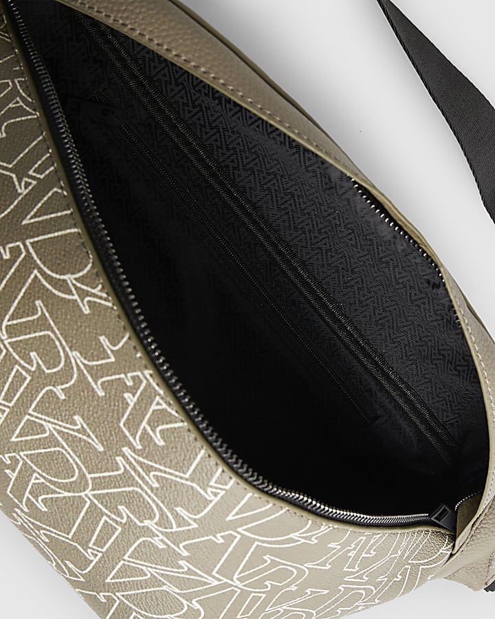Green Monogram Print Bum Bag