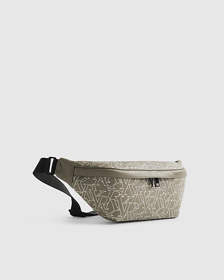 Green Monogram Print Bum Bag