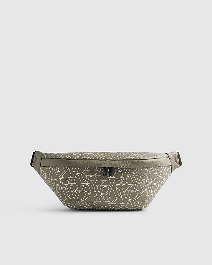 Green Monogram Print Bum Bag