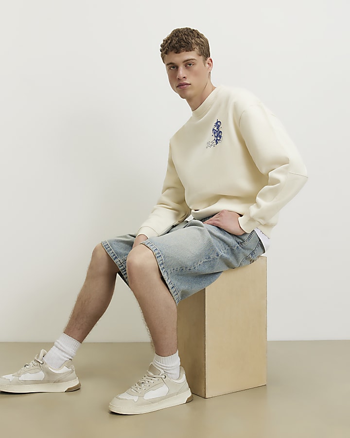 Cream Oversized Far East Japanese Sweatshirt