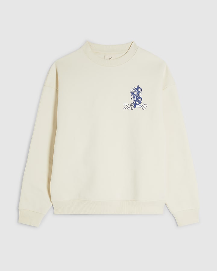 Cream Oversized Far East Japanese Sweatshirt