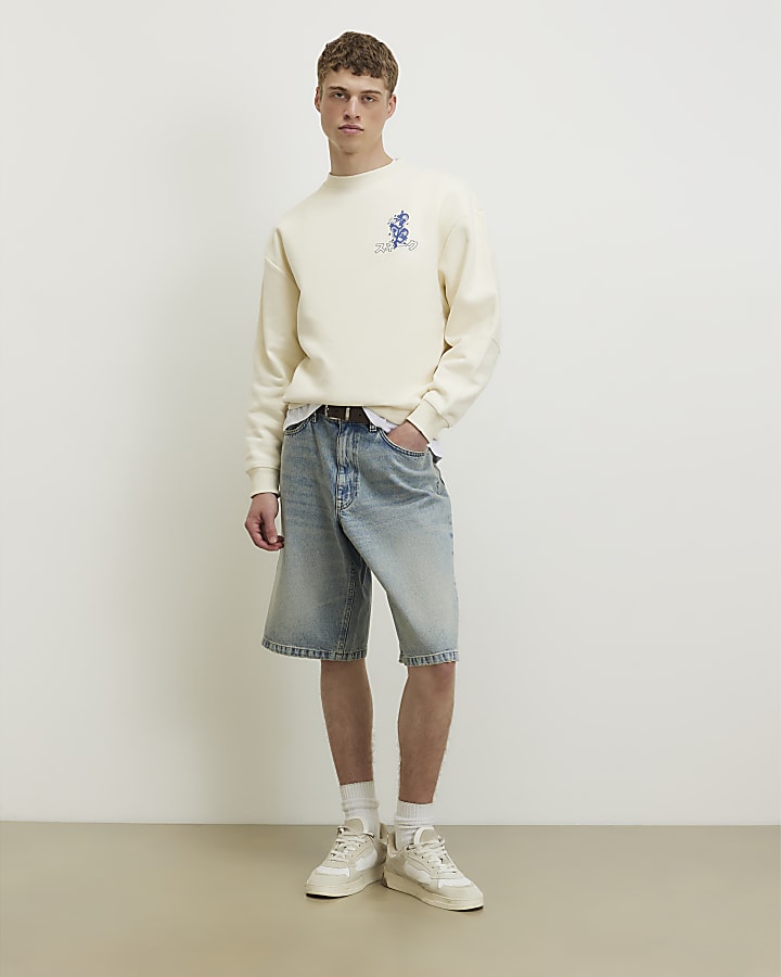 Cream Oversized Far East Japanese Sweatshirt