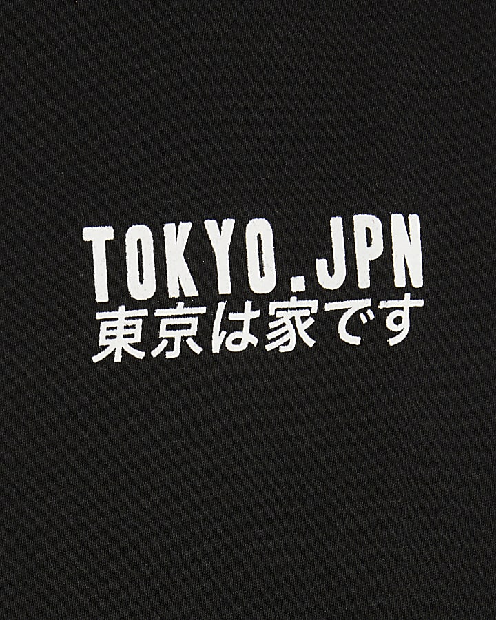 Black Oversized Tokyo Streets Mono Sweatshirt