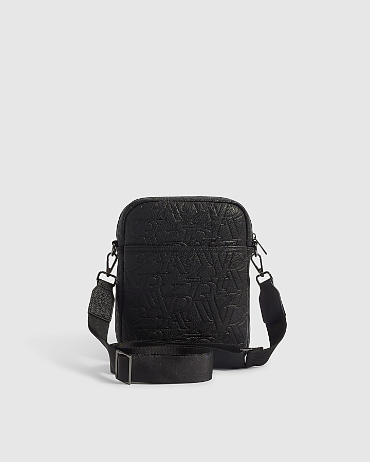 Black RI Monogram Crossbody Bag
